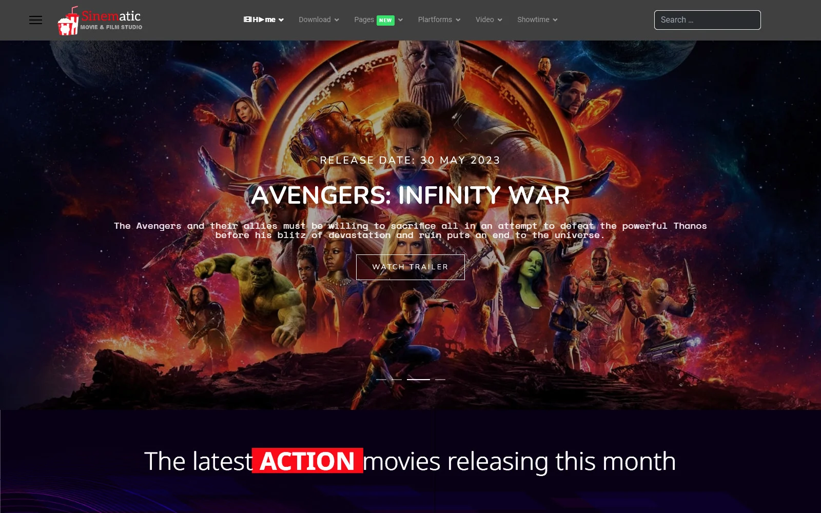 Cinema and Movie Film Marketing Joomla Template